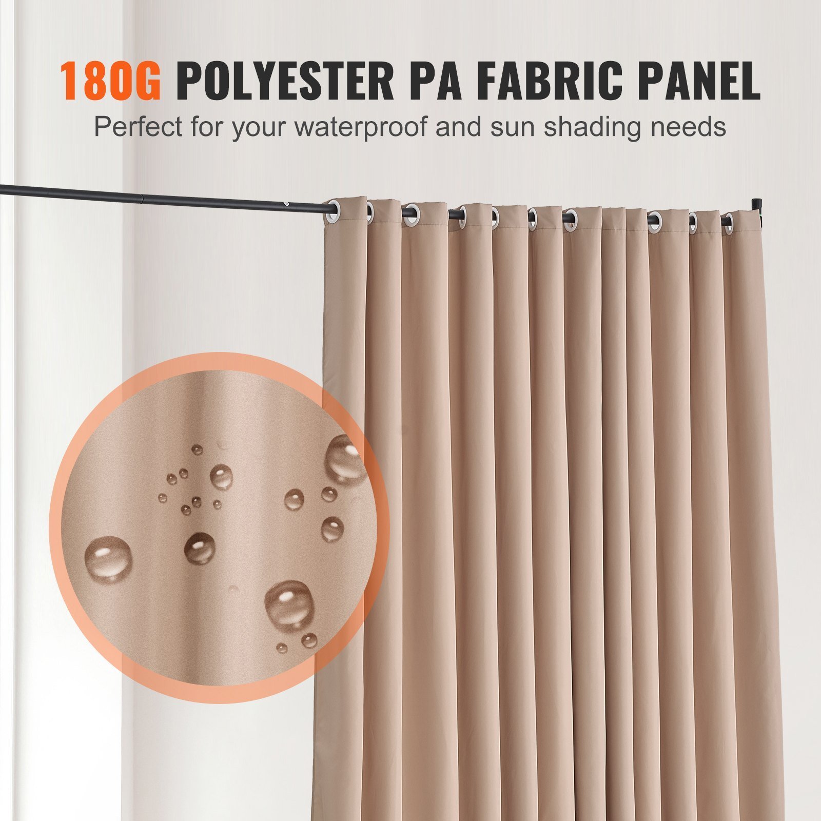 Room Divider, Portable Panel Room Divider With Wheels Curtain Divider Stand, Freestanding Room Divider Privacy Screen For Office, Bedroom, Dining Room, Study, Brown - Image 3