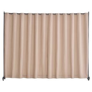 Room Divider, Portable Panel Room Divider With Wheels Curtain Divider Stand, Freestanding Room Divider Privacy Screen For Office, Bedroom, Dining Room, Study, Brown