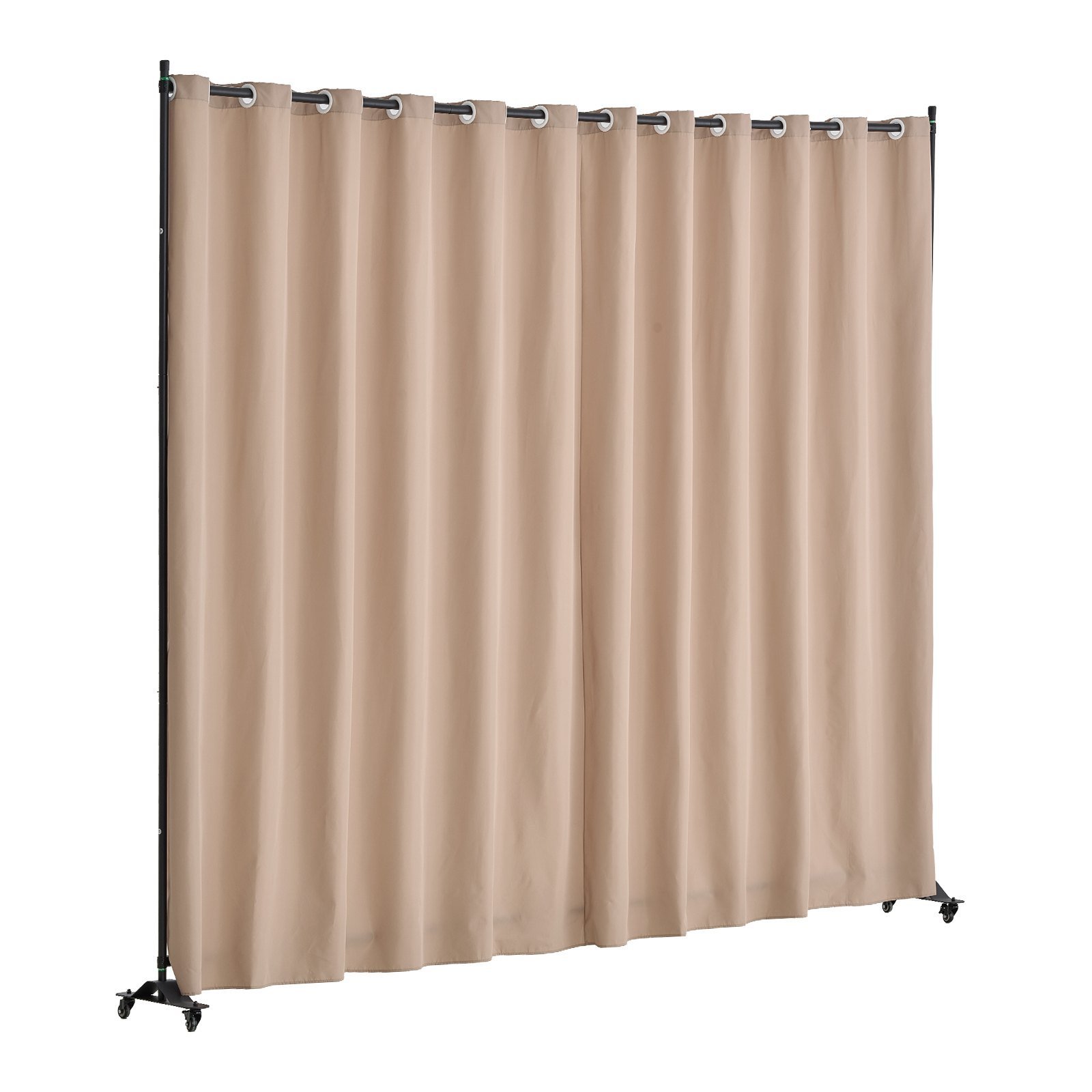Room Divider, Portable Panel Room Divider With Wheels Curtain Divider Stand, Freestanding Room Divider Privacy Screen For Office, Bedroom, Dining Room, Study, Brown - Image 2